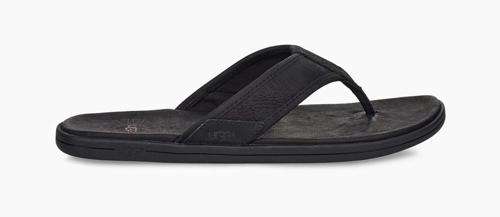 Ugg Sandals Canada - Ugg Men's Seaside Leather Black